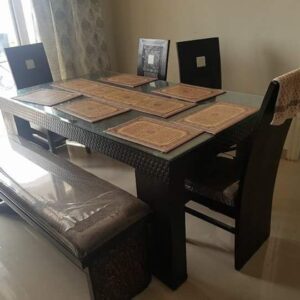 Box Legs Table has teakwood frame inside and plywood boxing on it with MDF texture Laminate over which Melime finish makes the product up to date.