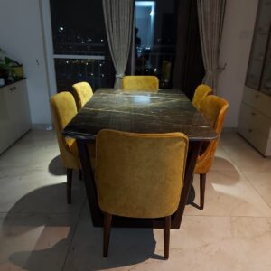 Teakwood Dining Italian Marble Design 1002