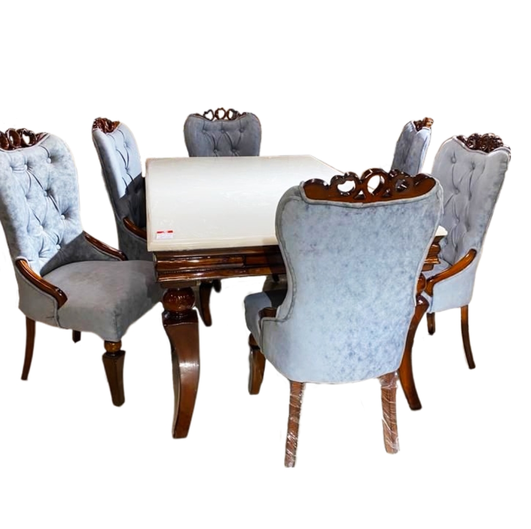 Dining Table Teak wood with Onix Top 1004 - Image 5